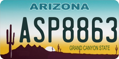 AZ license plate ASP8863