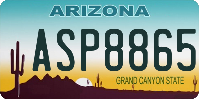 AZ license plate ASP8865