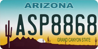 AZ license plate ASP8868