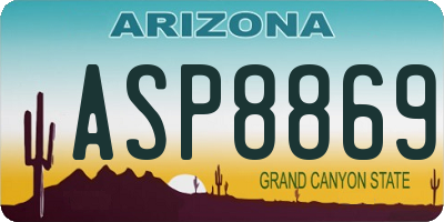 AZ license plate ASP8869