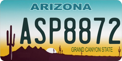 AZ license plate ASP8872