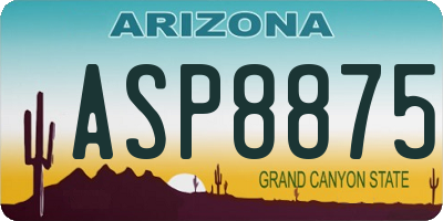 AZ license plate ASP8875