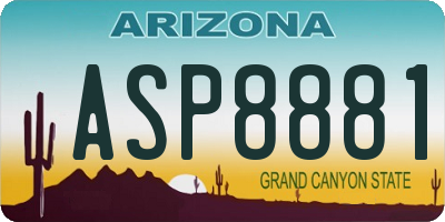 AZ license plate ASP8881