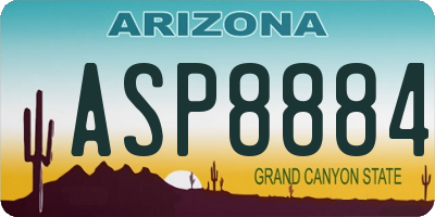 AZ license plate ASP8884
