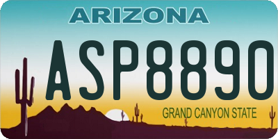 AZ license plate ASP8890