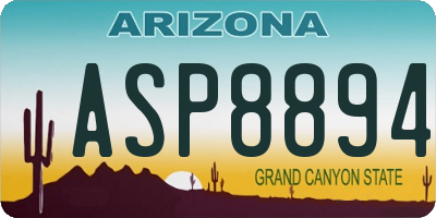 AZ license plate ASP8894