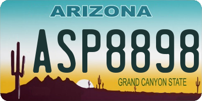 AZ license plate ASP8898