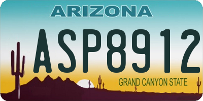 AZ license plate ASP8912