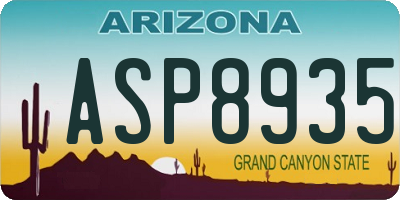 AZ license plate ASP8935