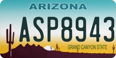 AZ license plate ASP8943