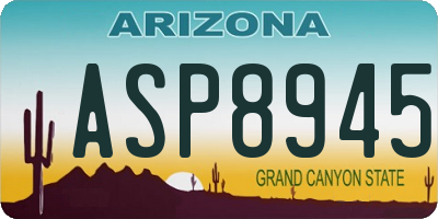 AZ license plate ASP8945