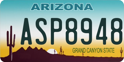 AZ license plate ASP8948