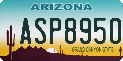 AZ license plate ASP8950