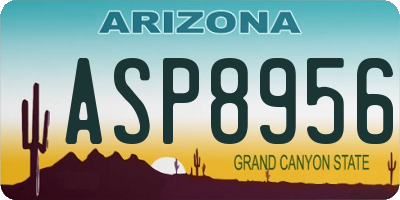 AZ license plate ASP8956