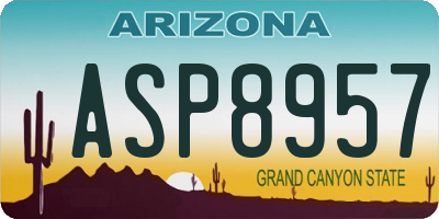 AZ license plate ASP8957