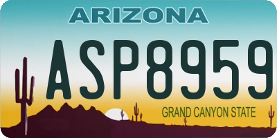 AZ license plate ASP8959