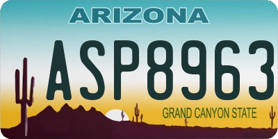 AZ license plate ASP8963