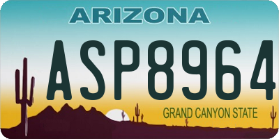 AZ license plate ASP8964