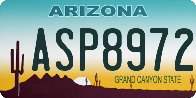 AZ license plate ASP8972