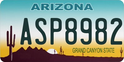 AZ license plate ASP8982