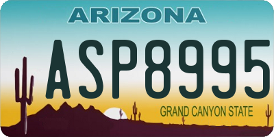 AZ license plate ASP8995