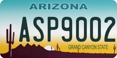AZ license plate ASP9002