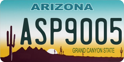AZ license plate ASP9005