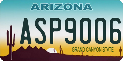 AZ license plate ASP9006