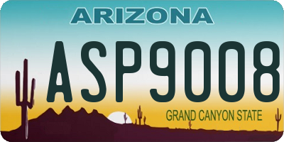AZ license plate ASP9008