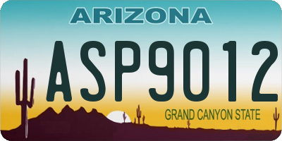 AZ license plate ASP9012