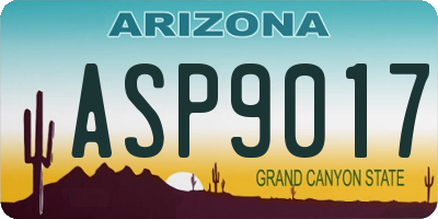 AZ license plate ASP9017