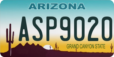 AZ license plate ASP9020