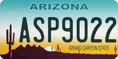 AZ license plate ASP9022