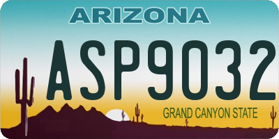 AZ license plate ASP9032