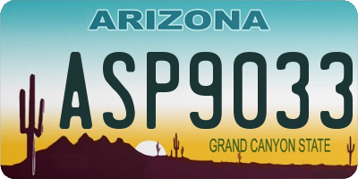 AZ license plate ASP9033