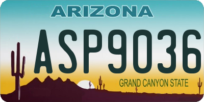 AZ license plate ASP9036