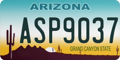 AZ license plate ASP9037