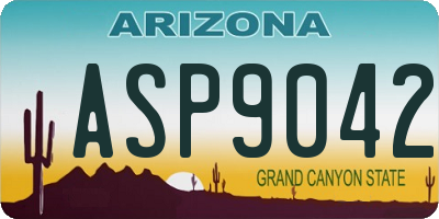 AZ license plate ASP9042