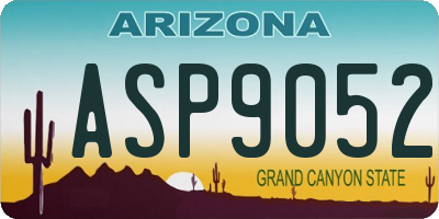 AZ license plate ASP9052