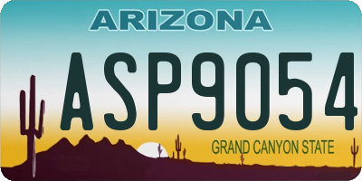 AZ license plate ASP9054