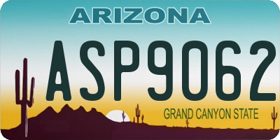 AZ license plate ASP9062