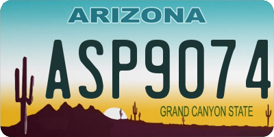 AZ license plate ASP9074