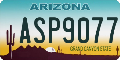 AZ license plate ASP9077