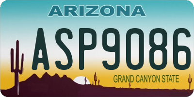 AZ license plate ASP9086