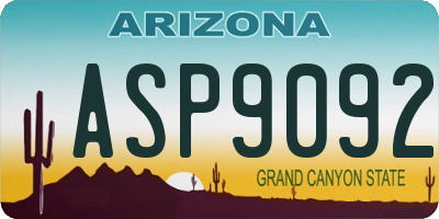 AZ license plate ASP9092