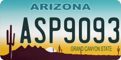 AZ license plate ASP9093