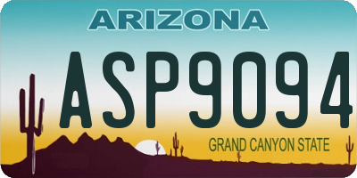 AZ license plate ASP9094