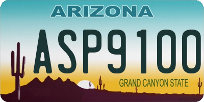 AZ license plate ASP9100