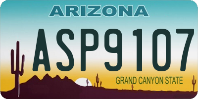 AZ license plate ASP9107