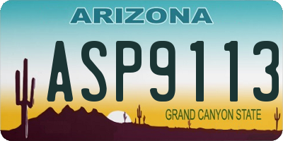 AZ license plate ASP9113
